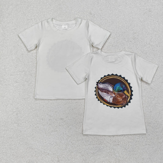 BT0964 Beige duck circle short-sleeved top