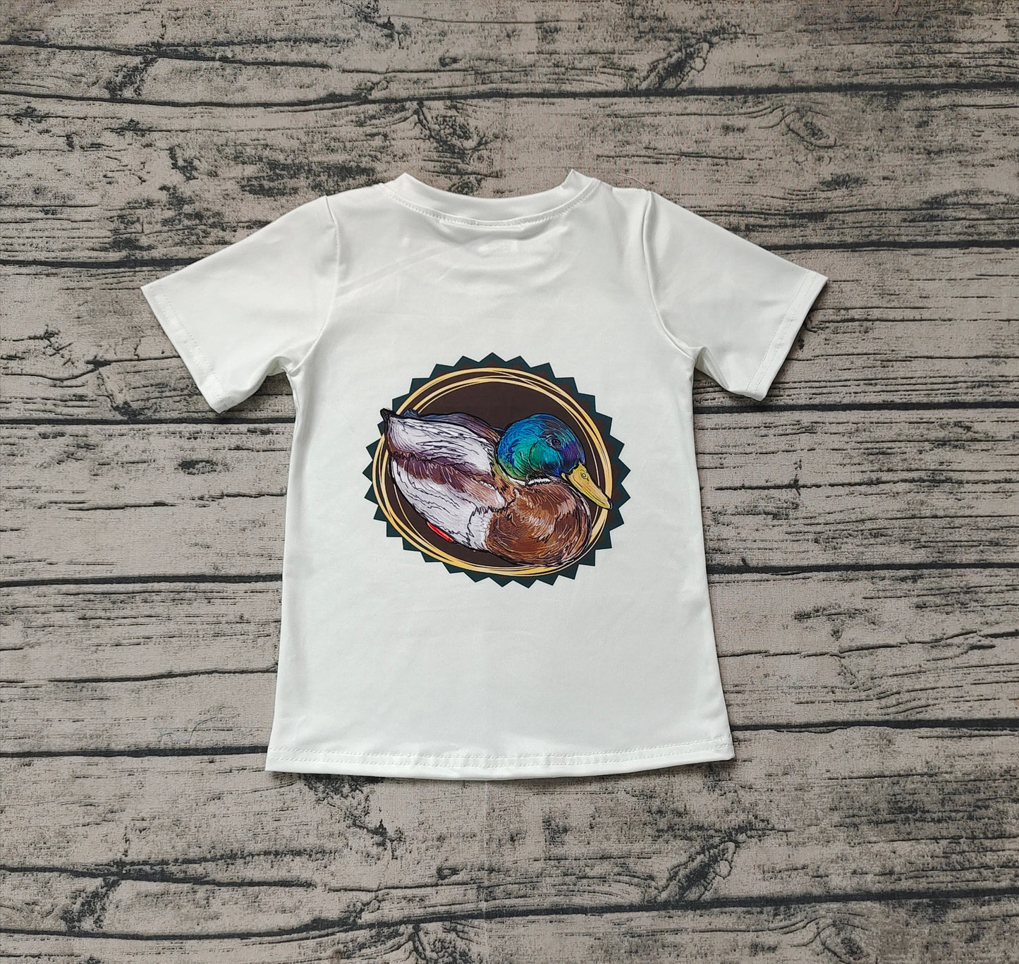 BT0964 Beige duck circle short-sleeved top