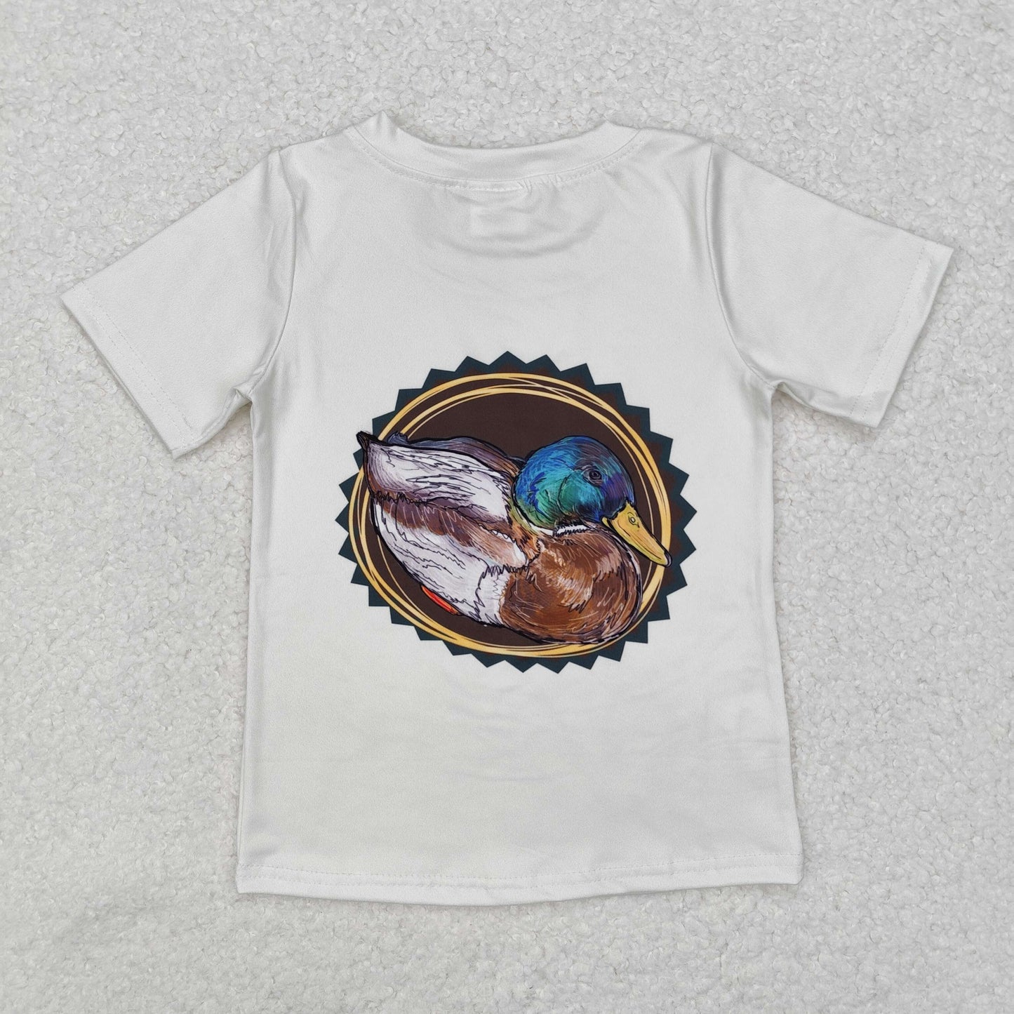 BT0964 Beige duck circle short-sleeved top