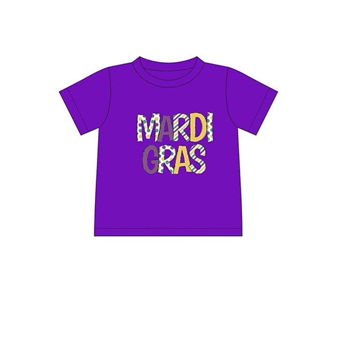 presale BT0994 mardi gras purple short sleeve top  2024 9.23