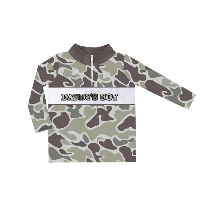 presale BT1001  daddy's boy camouflage zip-up long sleeve top  2024 9.23