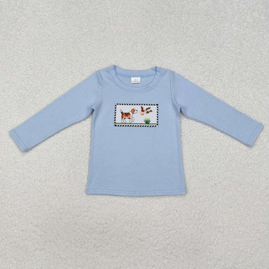 BT1007   Puppy Duck Light Blue Long Sleeve Top