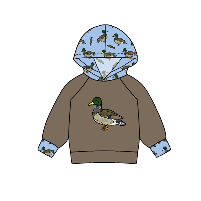 presale BT1011  Duck Brown Blue Hooded Long Sleeve Top  2024 9.25