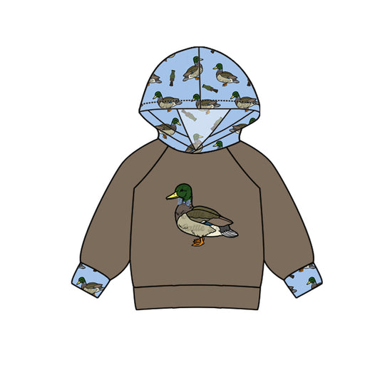 presale BT1011  Duck Brown Blue Hooded Long Sleeve Top  2024 9.25
