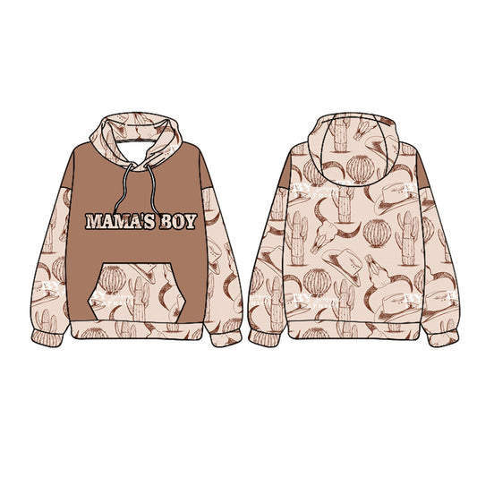 presale BT1017  Alpine Bullhead Cactus Hat Pocket Brown Hooded Long Sleeve Top  2024 9.28