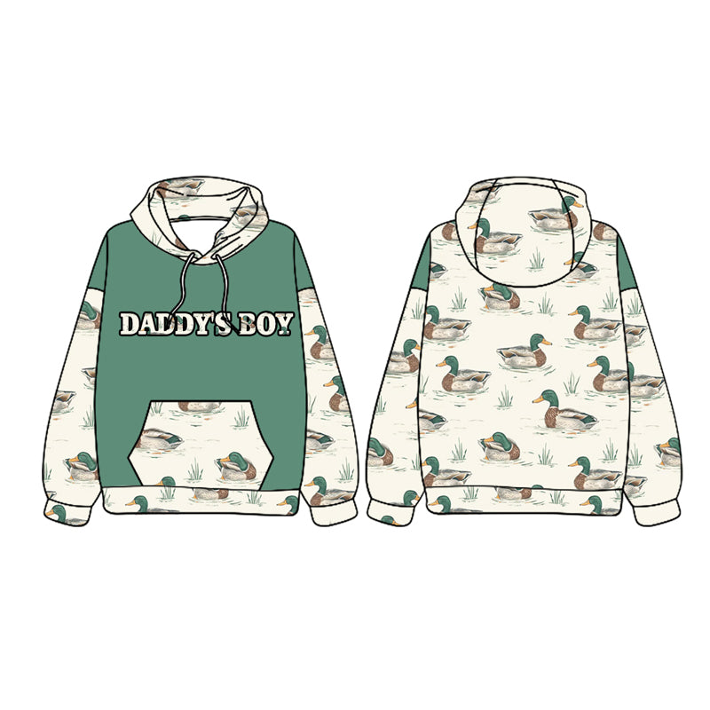 presale  BT1024 daddy's boy duck pocket beige hooded long-sleeved top  2024 9.28