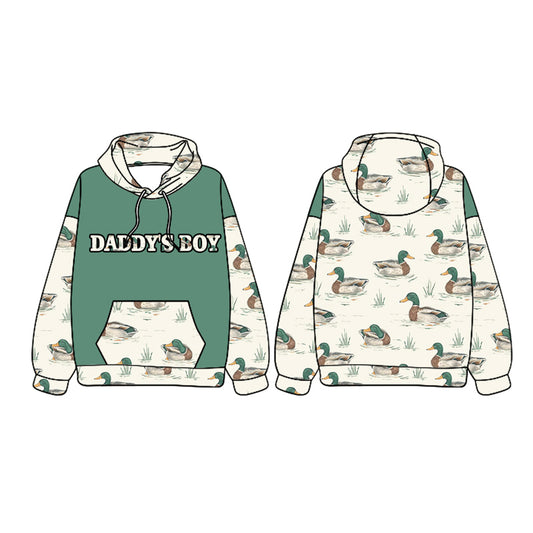 presale  BT1024 daddy's boy duck pocket beige hooded long-sleeved top  2024 9.28