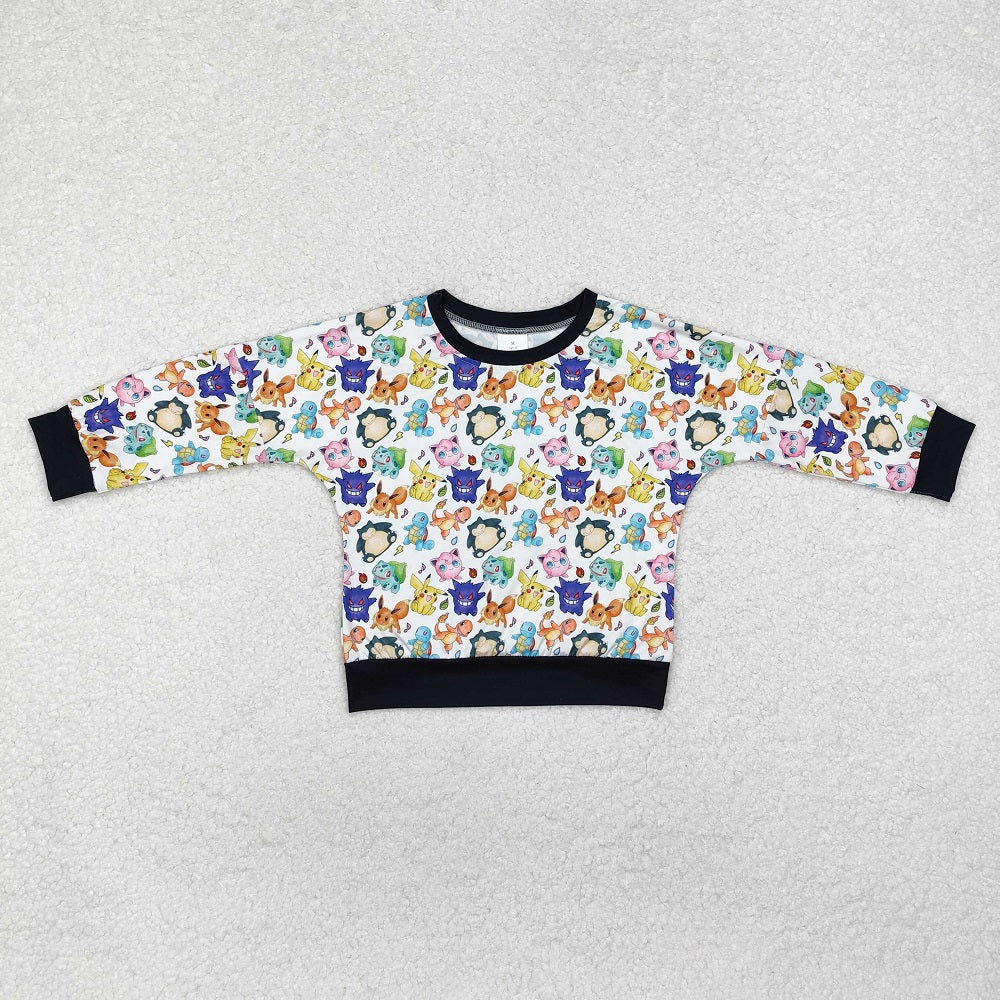 BT1053 Cartoon black and white long-sleeved top