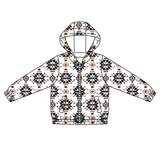 preorder BT1054 Geometric White Chain Hooded Long Sleeve Top  2024 10.16