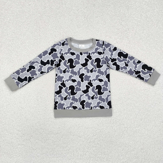 BT1061 Grey Camouflage Long Sleeve Top