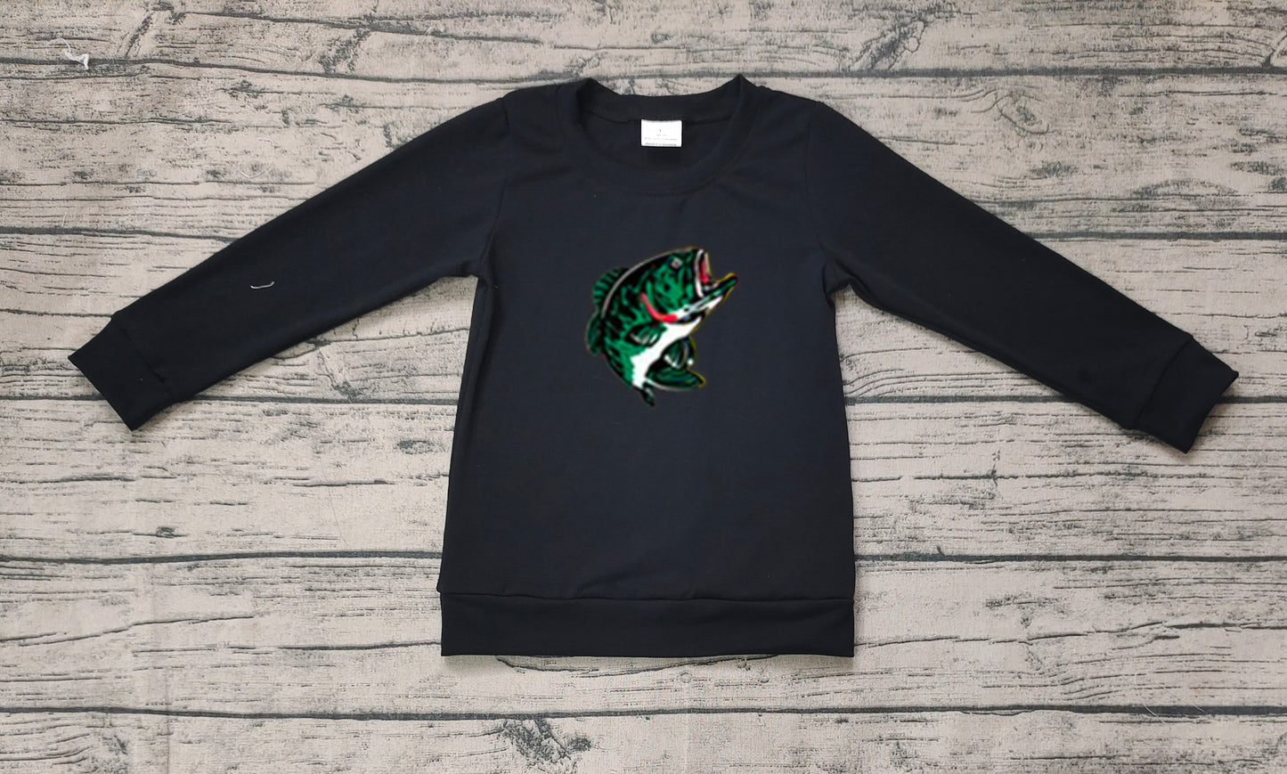BT1073  Fishing black long sleeve top