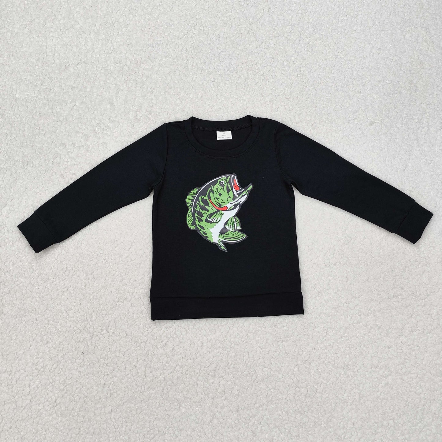 BT1073  Fishing black long sleeve top
