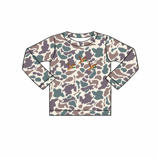 preorder BT1074  Duck Camouflage Beige Long Sleeve Top 2024 10.26
