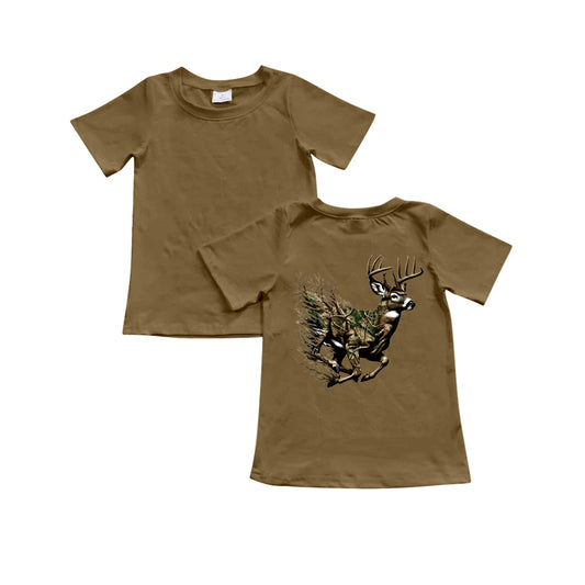 presale BT1079  Camouflage elk brown short sleeve top 2024 10.31