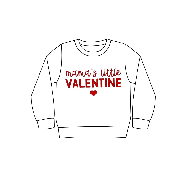presale BT1080  mama's little valentine letter love white long sleeves 2024 10.30