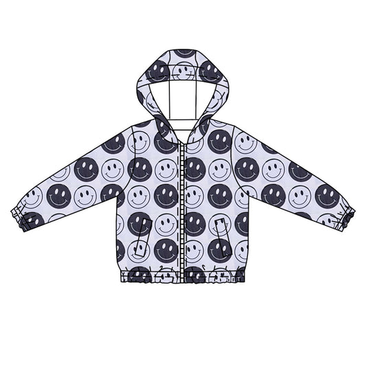 preorder BT1087 Baby Boys Grey Smile Hooded Top Zip Tops 2024 11.5