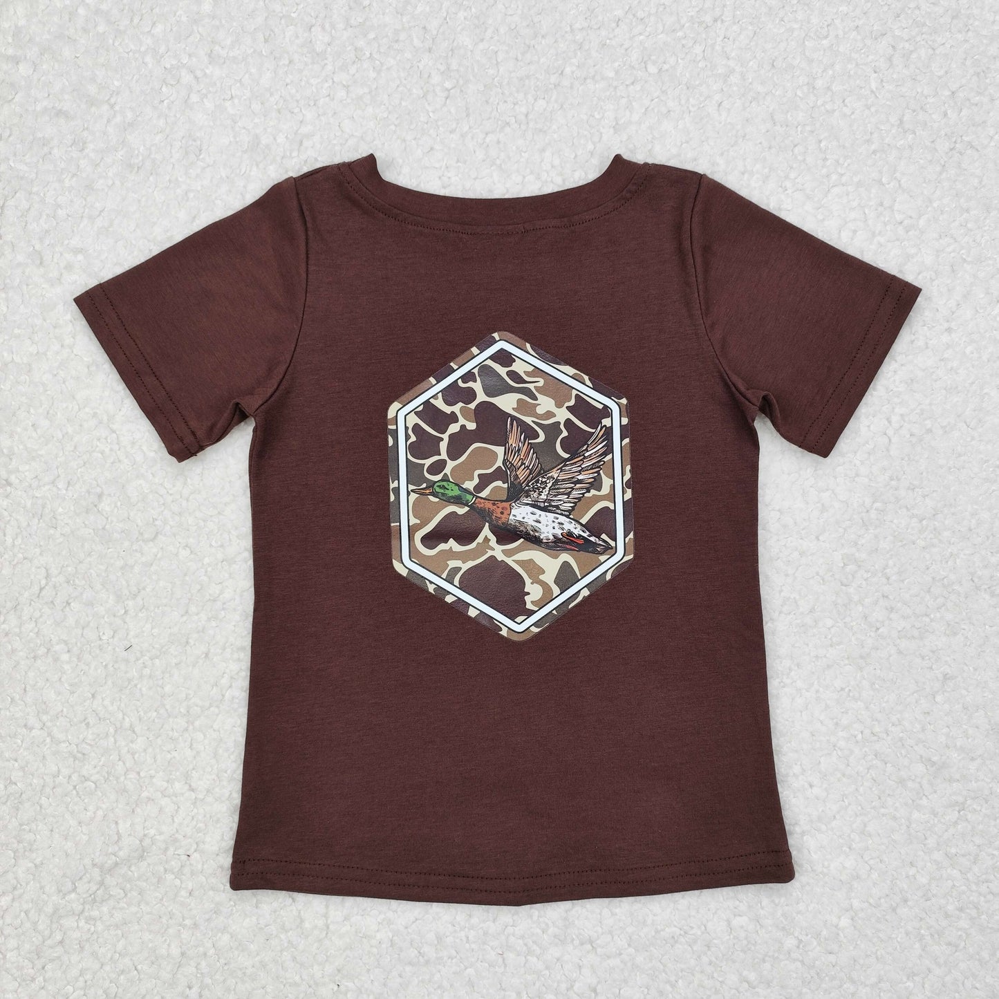 BT1090 Camouflage Duck Dark Brown Short Sleeve Top D 4.17