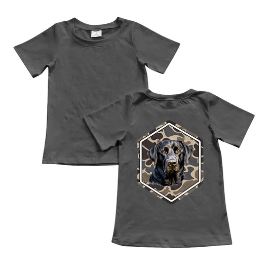 presale BT1091 Camouflage Puppy Grey Short Sleeve Top 2024 11.5