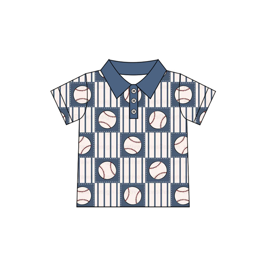 presale BT1104  Baseball Stripe Plaid Short Sleeve Top  2024 11.22