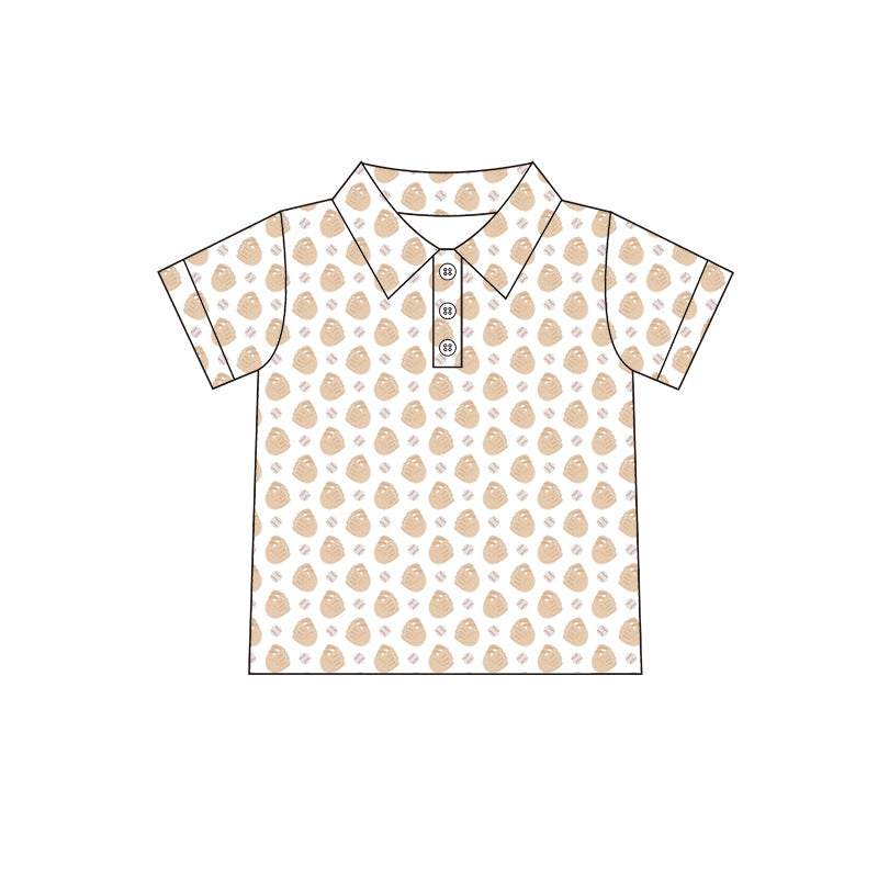 presale BT1117  Baseball Glove White Short Sleeve Top  2024 11.29