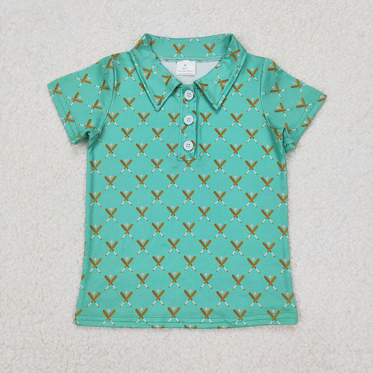 BT1119 Baseball Green Short Sleeve Top D 3.17