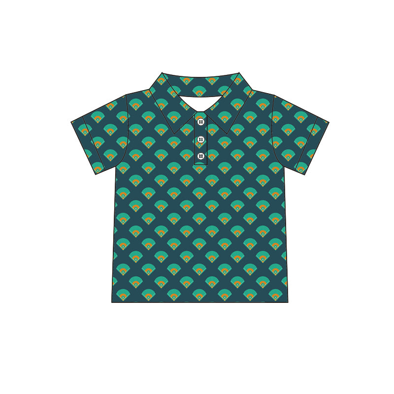 presale BT1124 Fan-Shaped Baseball Stadium Blue Short Sleeve Top 2024 11.30