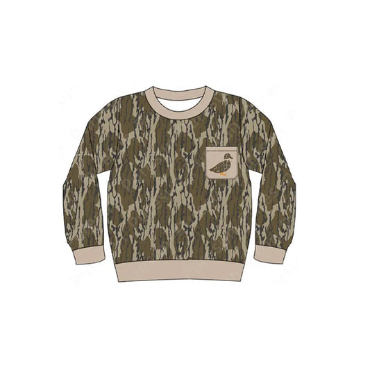 presale BT1127 Camouflage duck pocket long sleeve top 2024 12.4