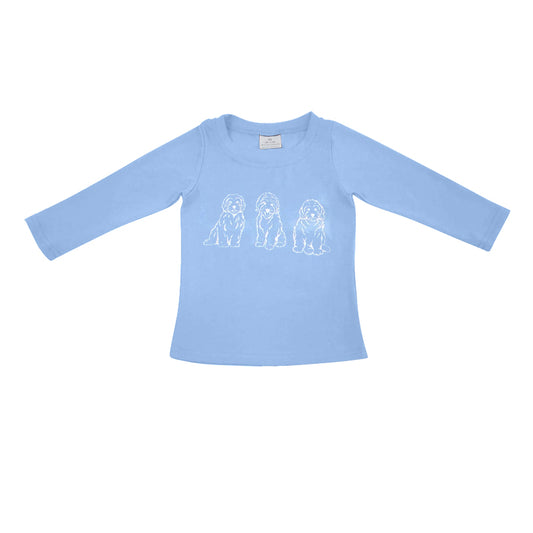 presale BT1128 Puppy Blue Long Sleeve Top 2024 12.7