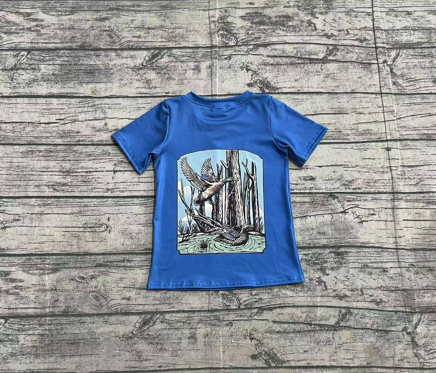 BT1150  Duck Tree Blue Short Sleeve Top
