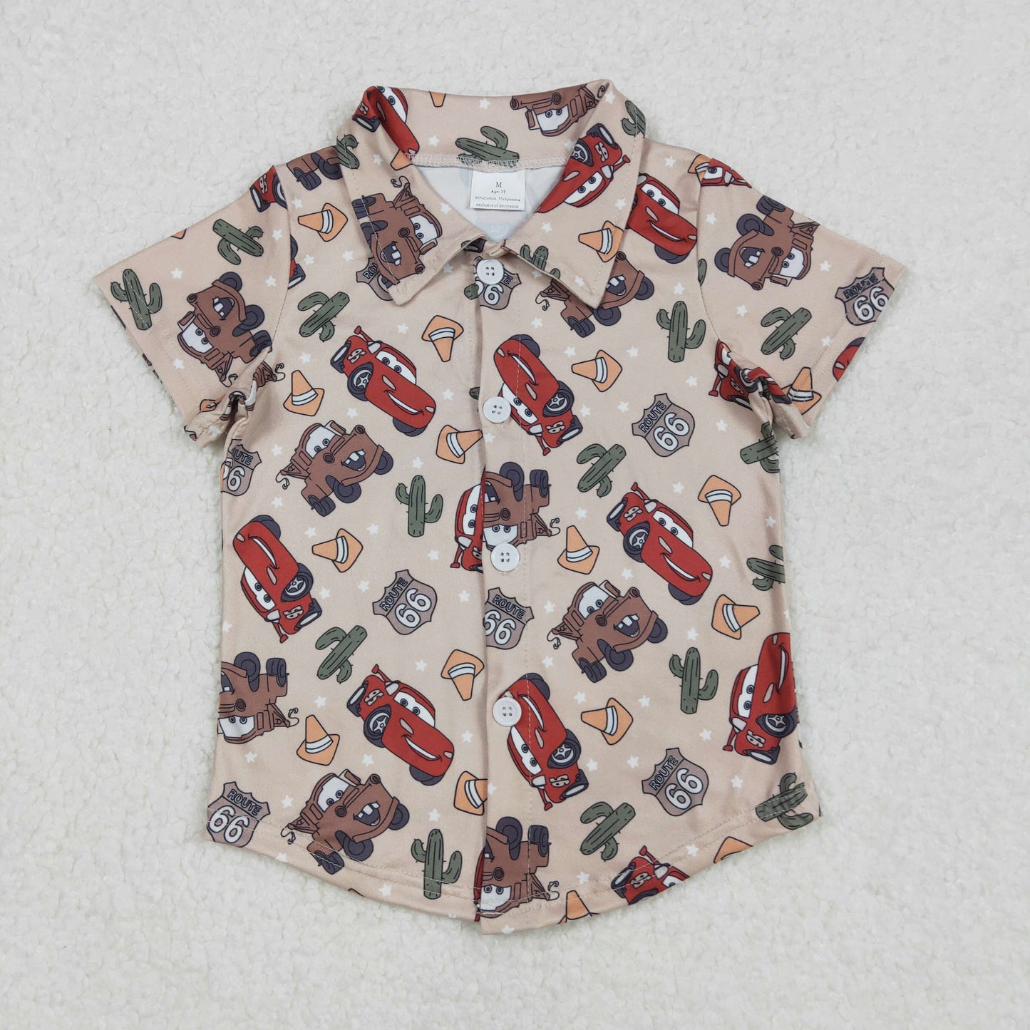 BT1154 Baby Boys Western Cars Cactus Buttons Tee Shirts Tops   D 4.24