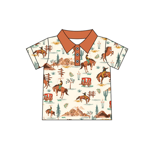 presale BT1182 Baby Boys Western Horses Pullovers Tee Shirts Tops D 2.11