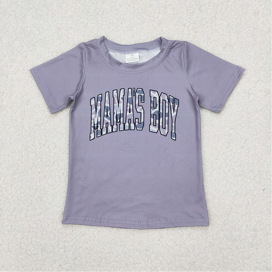 BT1187 Baby Boys Grey Mama's Boy Camouflage Short Sleeve Tee Shirts Tops D 3.20