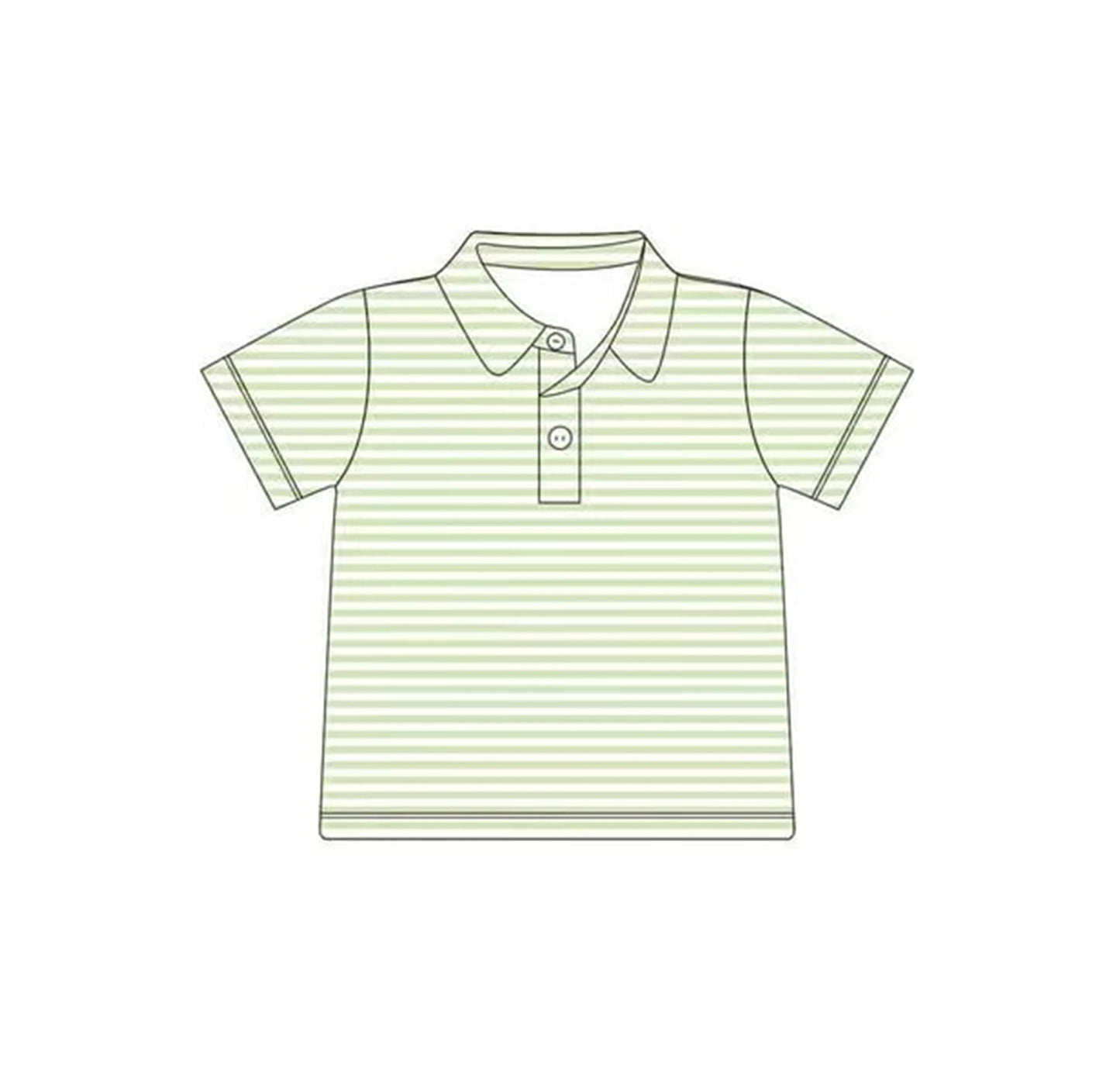 presale BT1198 Baby Boys Green Stripes Buttons Pullovers Tee Shirts Tops  D 3.5