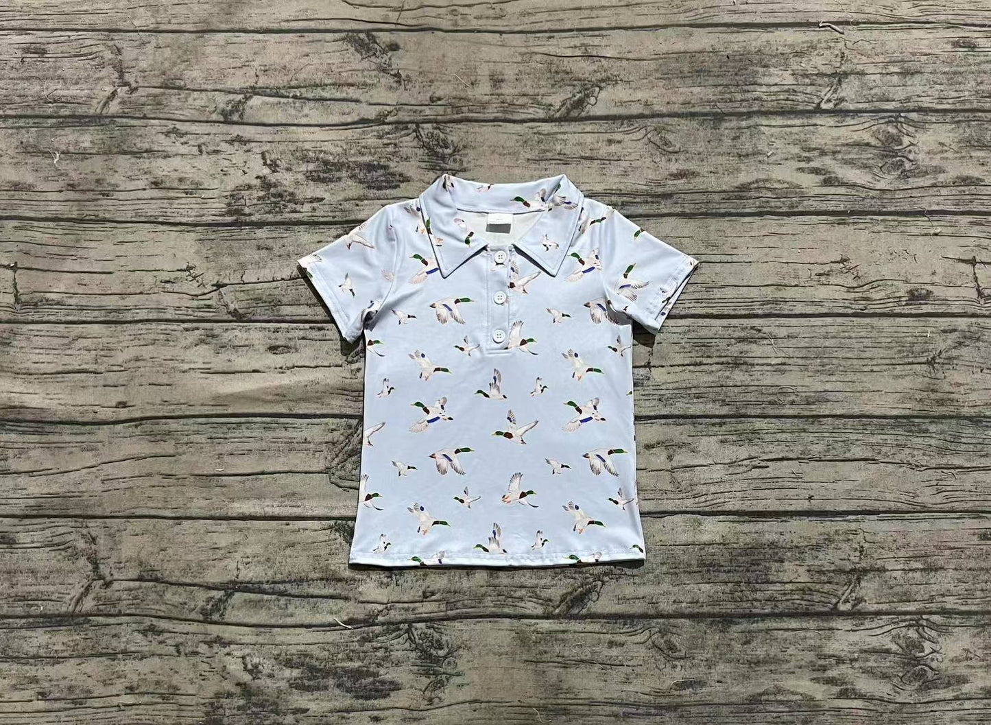 BT1210 Baby Boys Blue Short Sleeves Button Ducks Polo Shirts Top  D 4.1