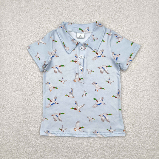 BT1210 Baby Boys Blue Short Sleeves Button Ducks Polo Shirts Top  D 4.1