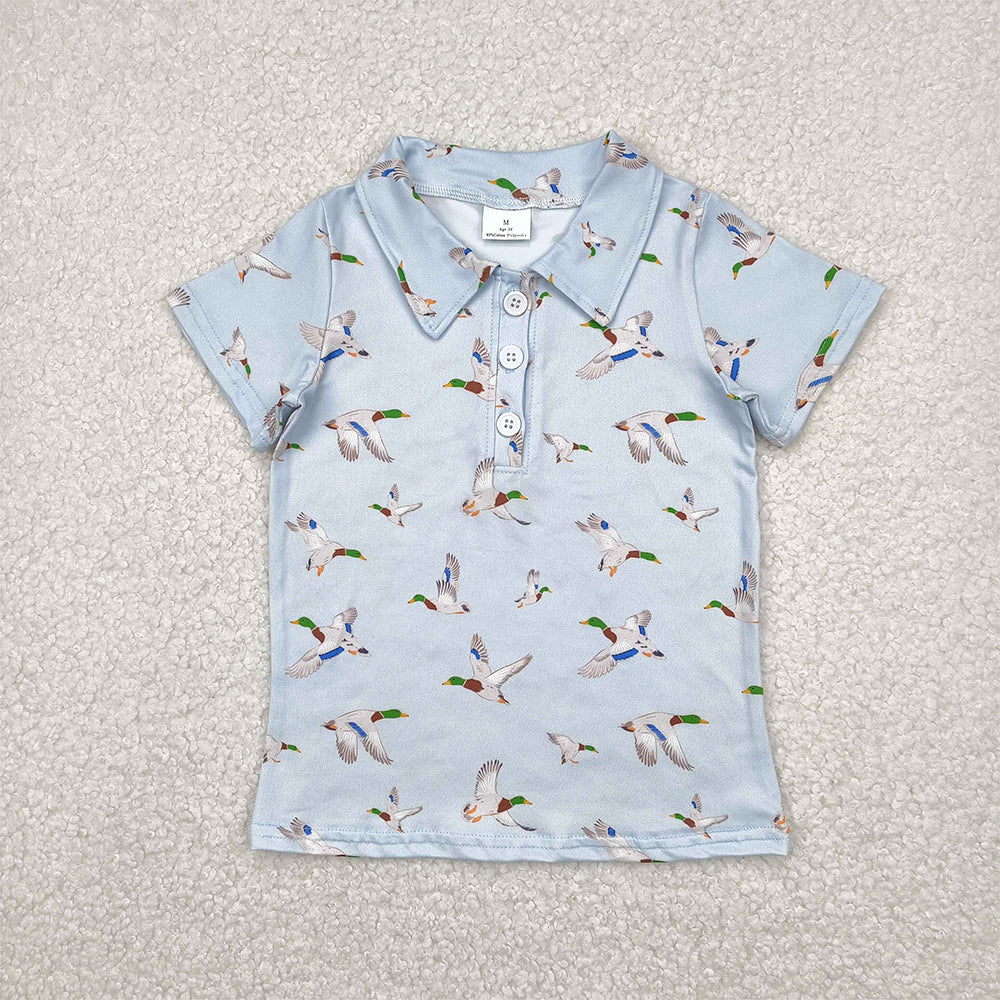 BT1210 Baby Boys Blue Short Sleeves Button Ducks Polo Shirts Top  D 4.1