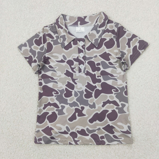 BT1211 Baby Boys Short Sleeves Gray Camo Polo Shirts Top D 4.7