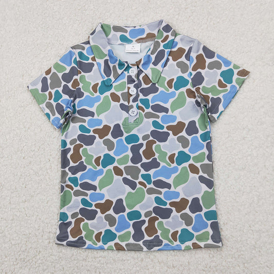 BT1214 Baby Boys Short Sleeves Green Camo Polo Shirts Top D 814 12