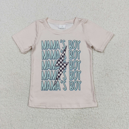 BT1229 Baby Boys Short Sleeves MAMA'S BOY Lightning Tee Shirts Top D 6.2