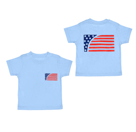 presale BT1233  Baby Boys Blue Short Sleeves Flag 4th Of July Tee Shirts Top D 4.11