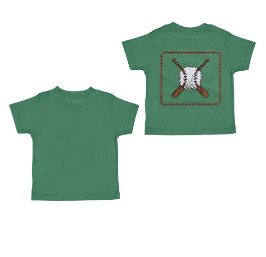 presale BT1242  Baby Boys Green Short Sleeves Baseballs Tee Shirts Top D 4.24