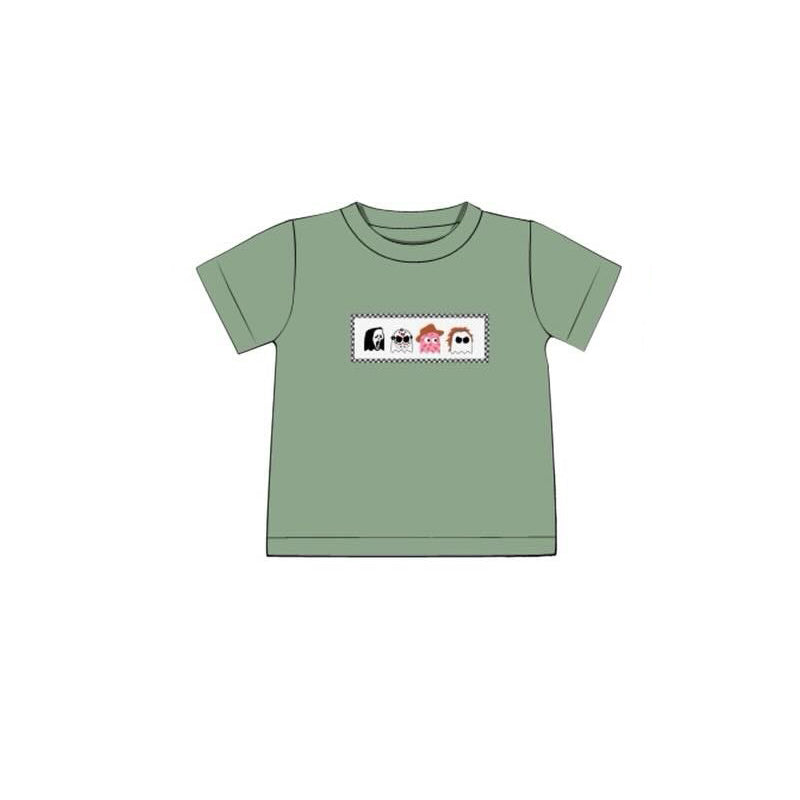 presale BT1248 Baby Boys Green Short Sleeves Ghosts Tee Shirts Top  D 5.15
