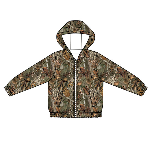 presale BT1257  Baby Boys Long Sleeves Olive Brown Bottomland Camo Pockets Hoodies Top D 5.29