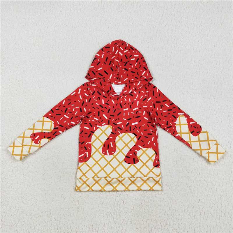 Sibling Baby Boys Girls Red Drip Sprinkles Team Hoodies Shorts Knee Length Dresses  D 919