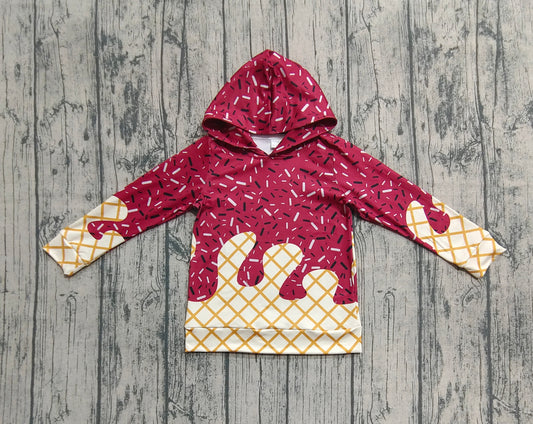 presale BT1273  Baby Boys Dark Red Long Sleeves Team Hoodies Top D 6.30