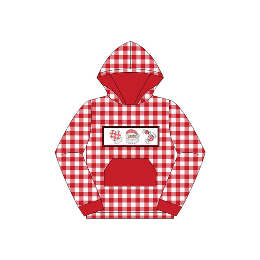 presale BT1288 Baby Boys Polka Dots Long Sleeves Santa Candy Pocket Hoodies Top D 7.3