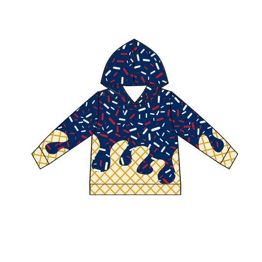 presale BT1292 Baby Boys Blue Red Long Sleeves Drip Team Hoodies Top D 7.5