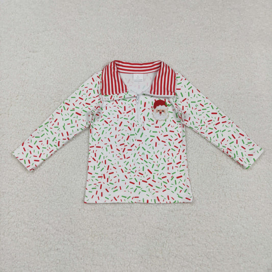 BT1294 Baby Girls Long Sleeves Team Santa Zipper Pullovers Top D 828