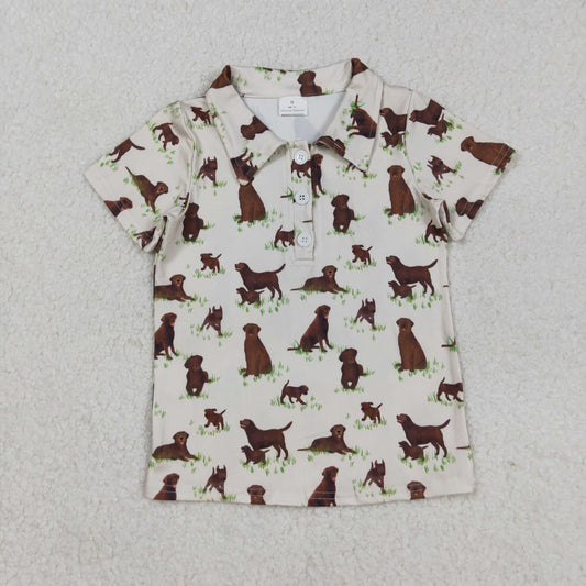 BT1299 Baby Boys Dogs Plaid Western Button Pullovers Top  D 829