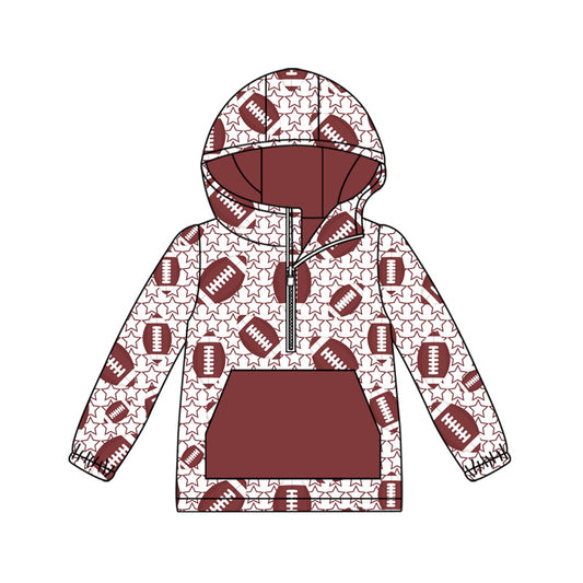 presale BT1307 Baby Boys Footballs Stars Plaid Pockets Zipper Team Hoodies  D 7.28